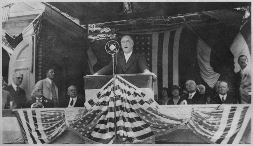 Франклин Рузвельт, 1932, президентская предвыборная кампания. Источник: ИА REGNUM