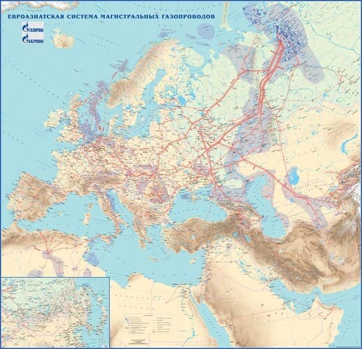 Рис. 2. Европейская система магистральных газопроводов. Источник: gazprom.ru