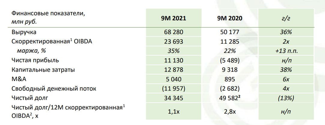 Рис. 2. Финансовые показатели Segezha Group. Источник: сайт компании