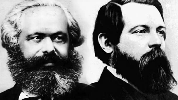 Рис. 2. Фридрих Энгельс (справа) и Карл Маркс