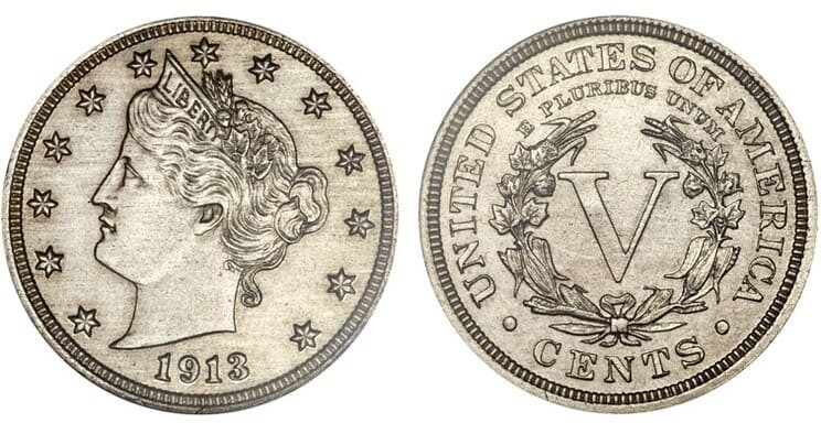 Рис. 10. 5 центов «Голова Свободы» 1913 г. Источник: coinworld.com