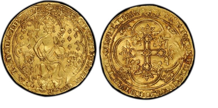 Рис. 7. Флорин Эдуарда III «Двойной леопард» 1343 г. Источник: coinweek.com